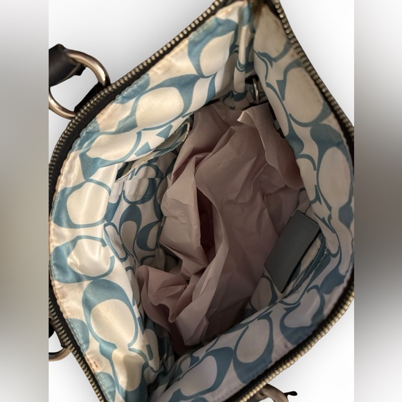 Coach Hampton Black Nylon Leather Trim Tote Bag - Picture 5 of 8